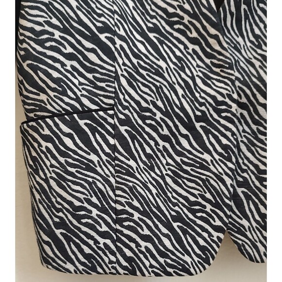 H&M Womens Size 10 Animal Print Front Snap Cropped Blazer Jacket Boho 90s Y2K - Picture 6 of 12